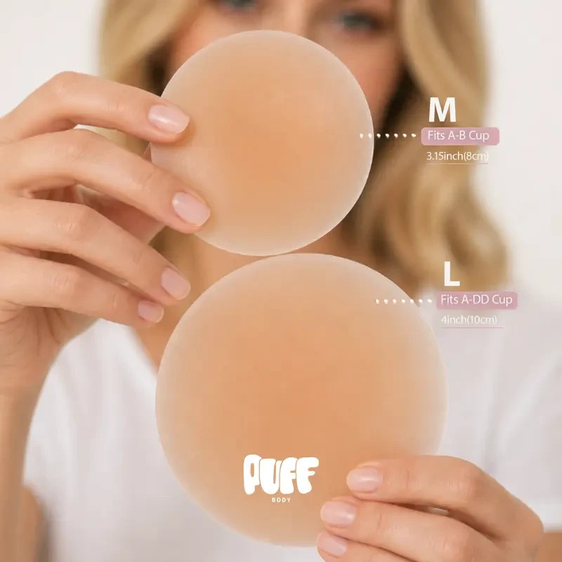 PUFF Girls Nipple Covers – Circles Non-Toxic Silicone Medical-Grade Adhesive Adh