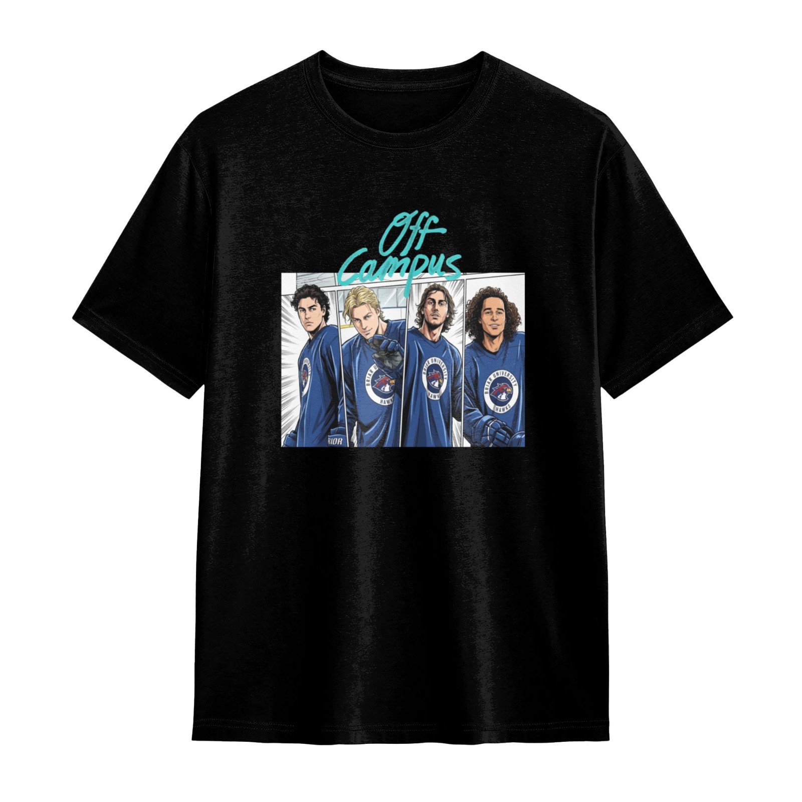 Off Campus Graphic Printed Briar University Hockey T-Shirt Unisex