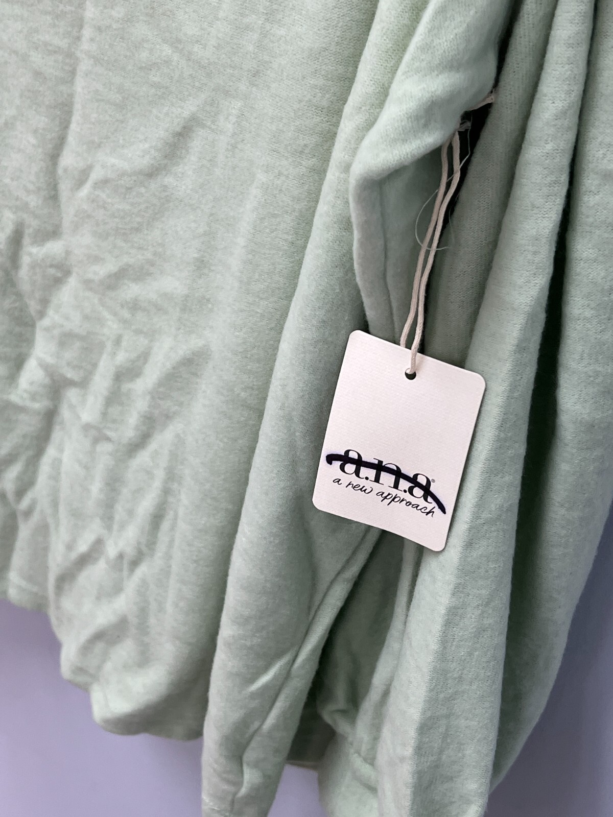 a.n.a. Mint Green Off the Shoulder Long Sleeve Sweater Sz Plus 3X Straight Neck