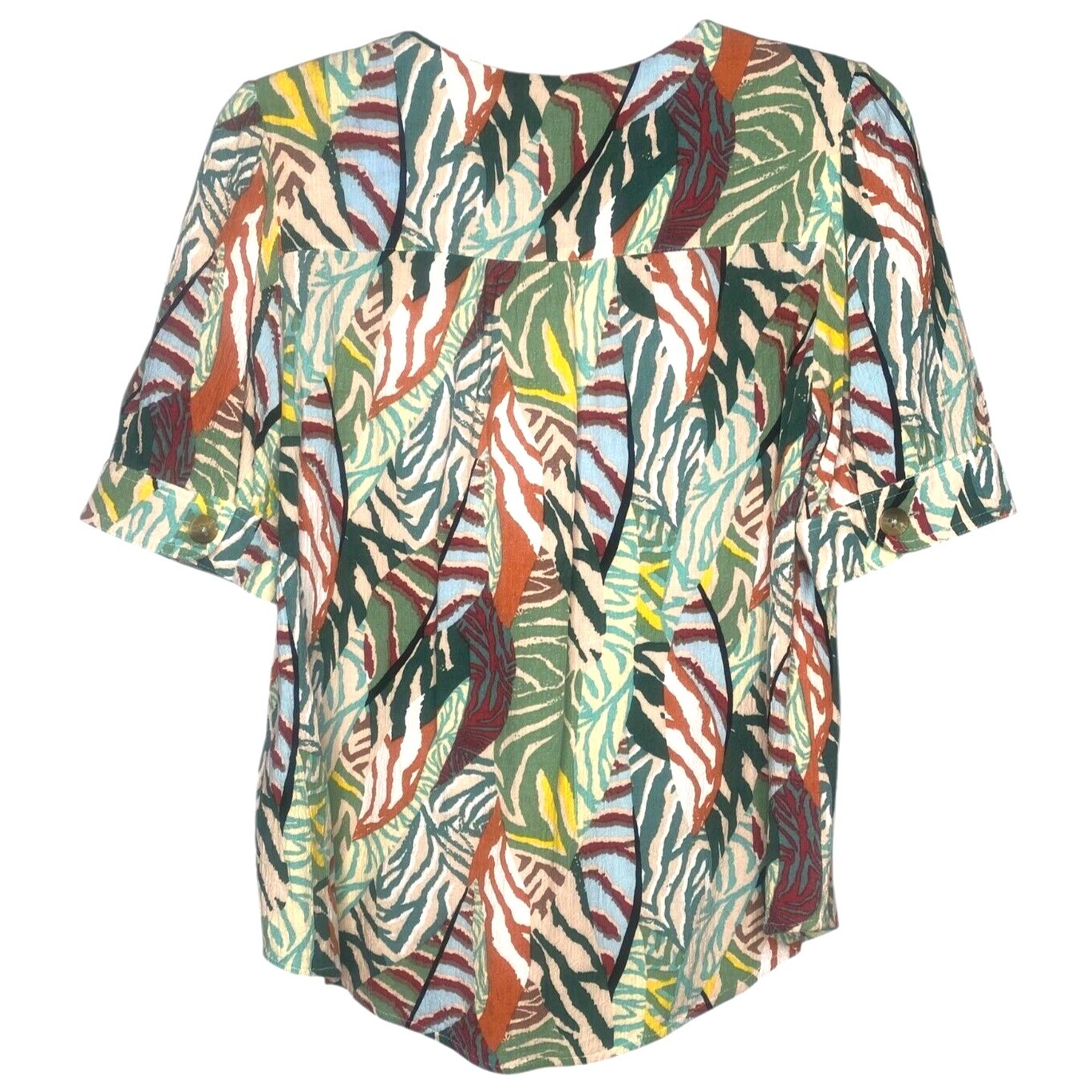 Maeve by Anthropologie Women’s blouse Blaise Button Down Boho tropical Size 4