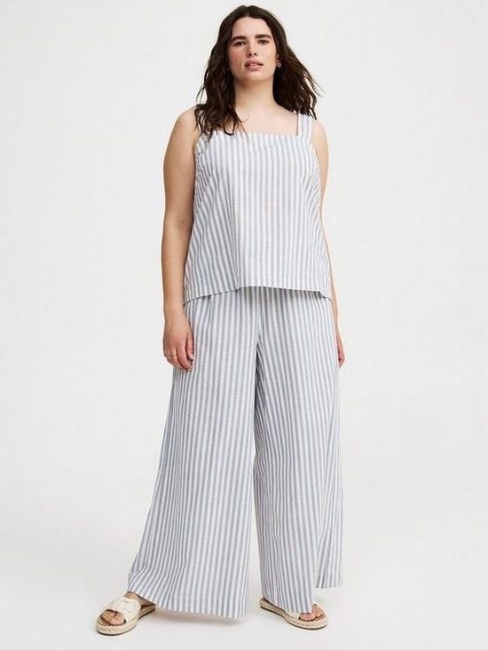 torrid Blue & White Striped Square Neck Tank