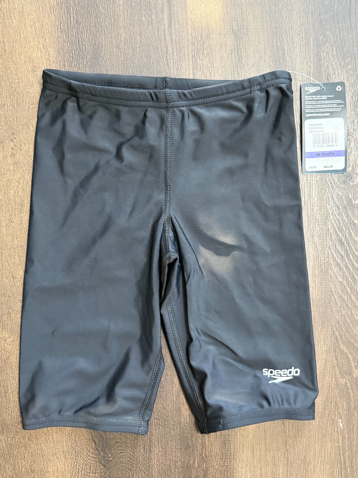 Speedo PowerFLEX Eco Jammer Swim Shorts Boys Youth Size 26 Black NWT