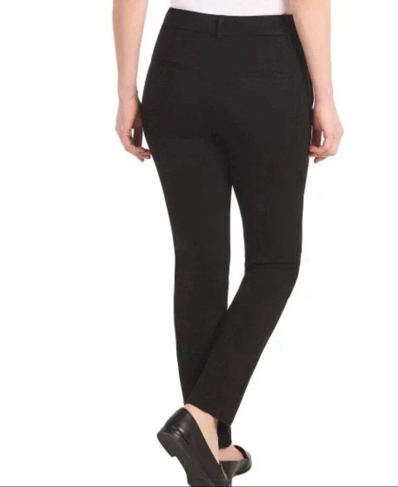 Dalia Women’s Mid-Rise Narrow Leg Built-in Tummy Control Pants, Black, Size S