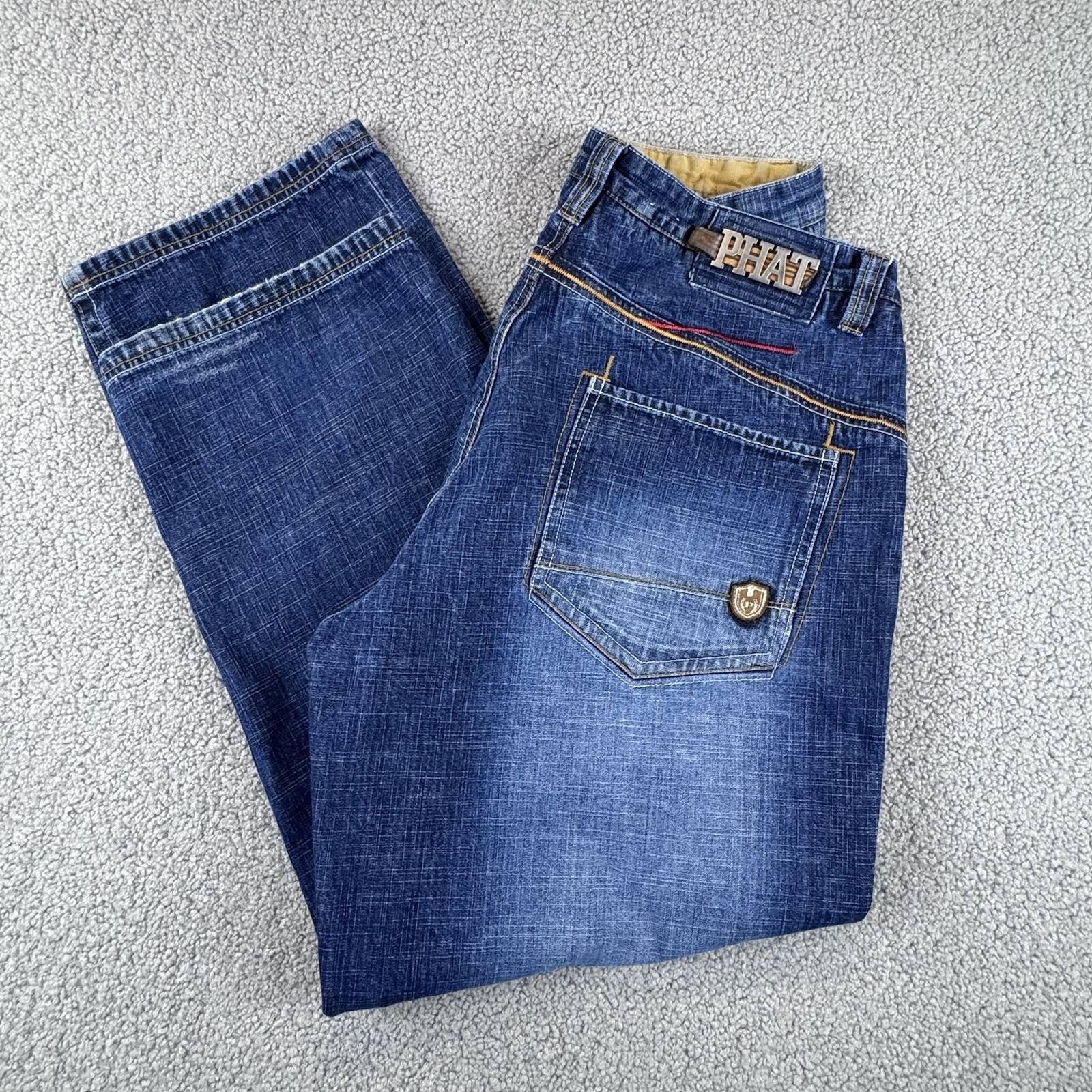 Phat Farm Skater Baggy Jeans 36X33 Wide Leg Loose Hip Hop Punk Y2K 90s Grunge