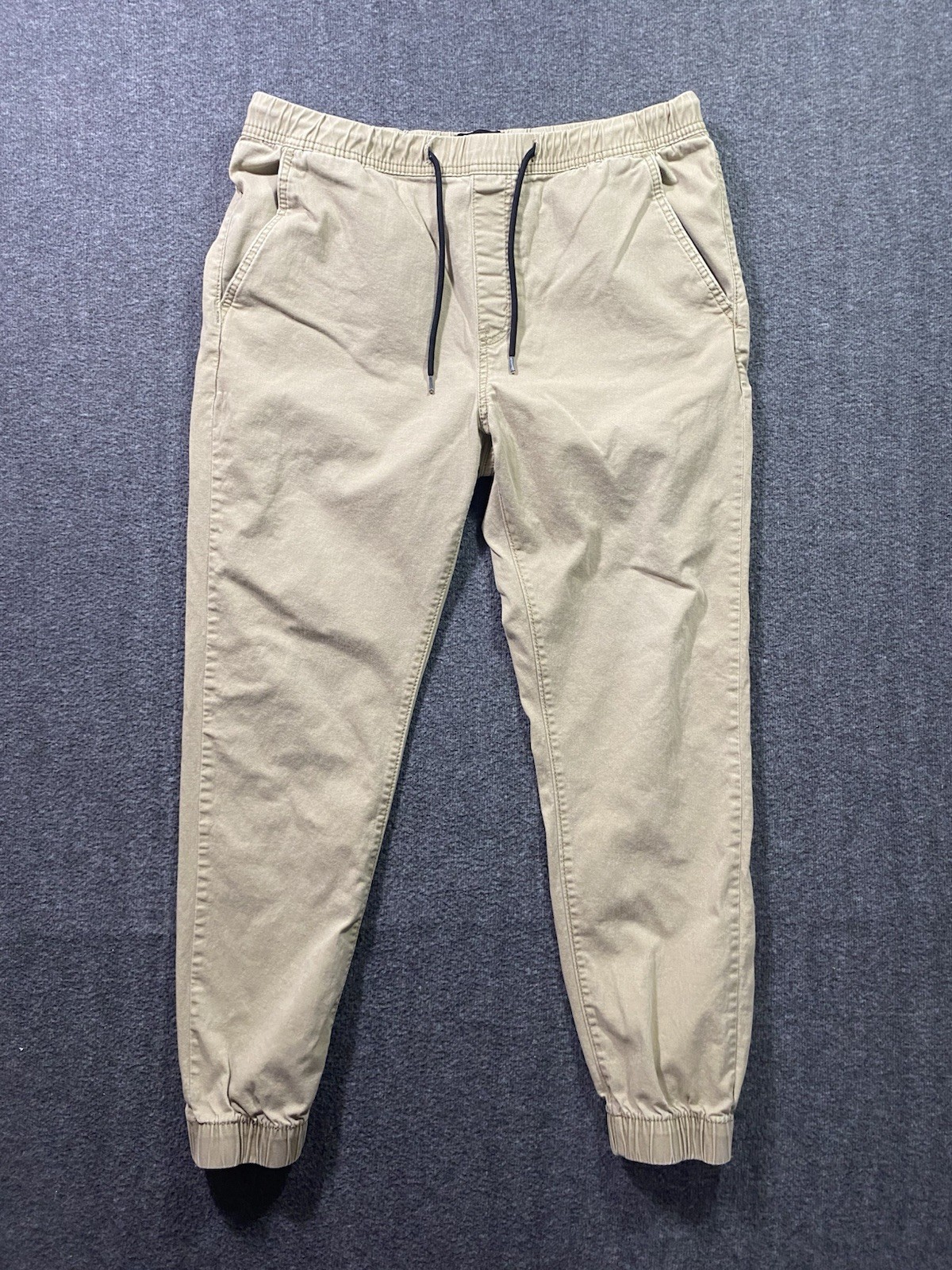 DENIZEN Mens Slim Fit Taper Twill Jogger Pants Khaki Tan Size L