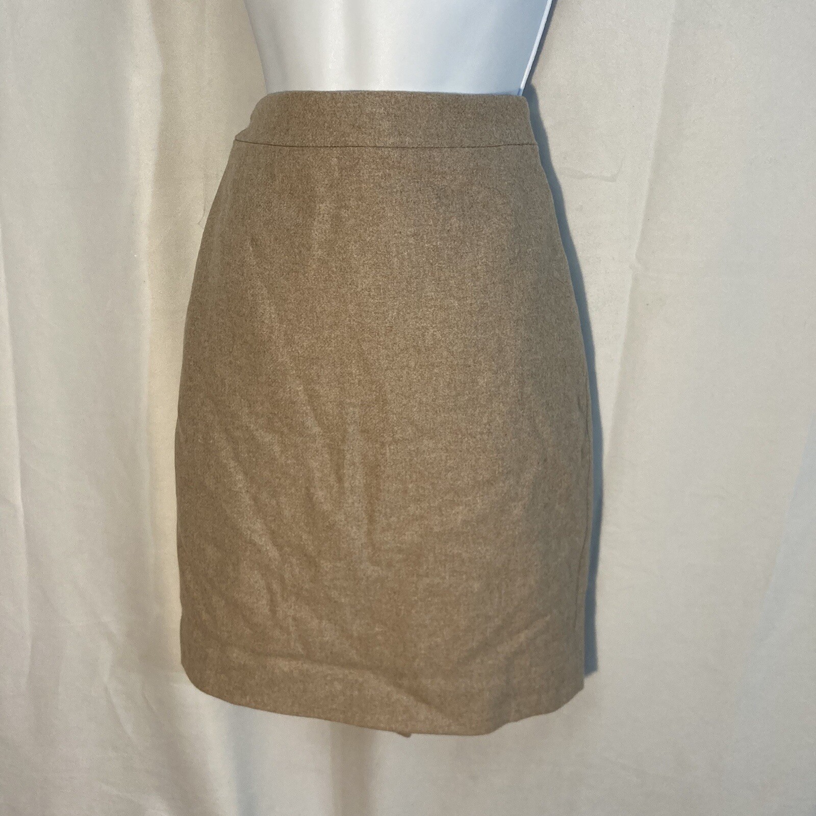J. CREW beige wool viscose The Pencil Skirt skirt 0