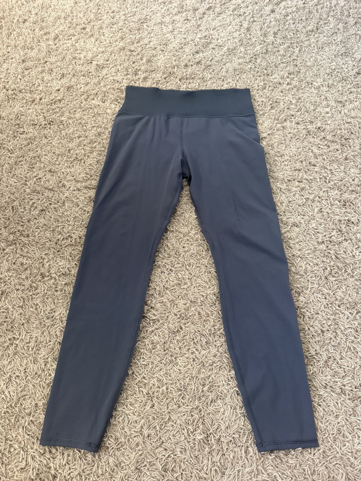 Vuori Rib Studio Legging High Rise Blue Gray Yoga Pants Atheisure Womens Large