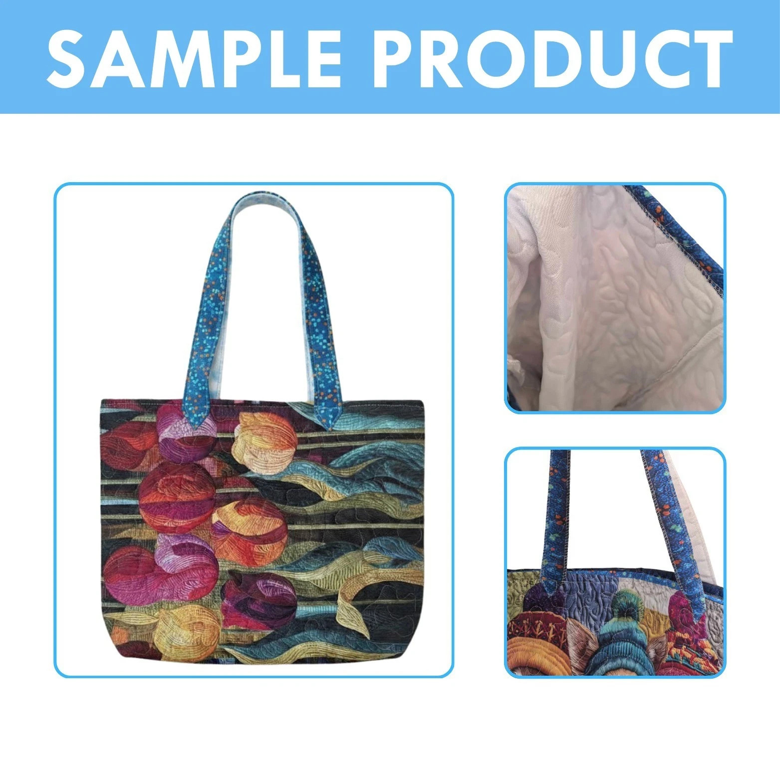 Custom Name Quilted Sea Turtle Tote Bag, Personalized Turtle Beach Handbag, Turt