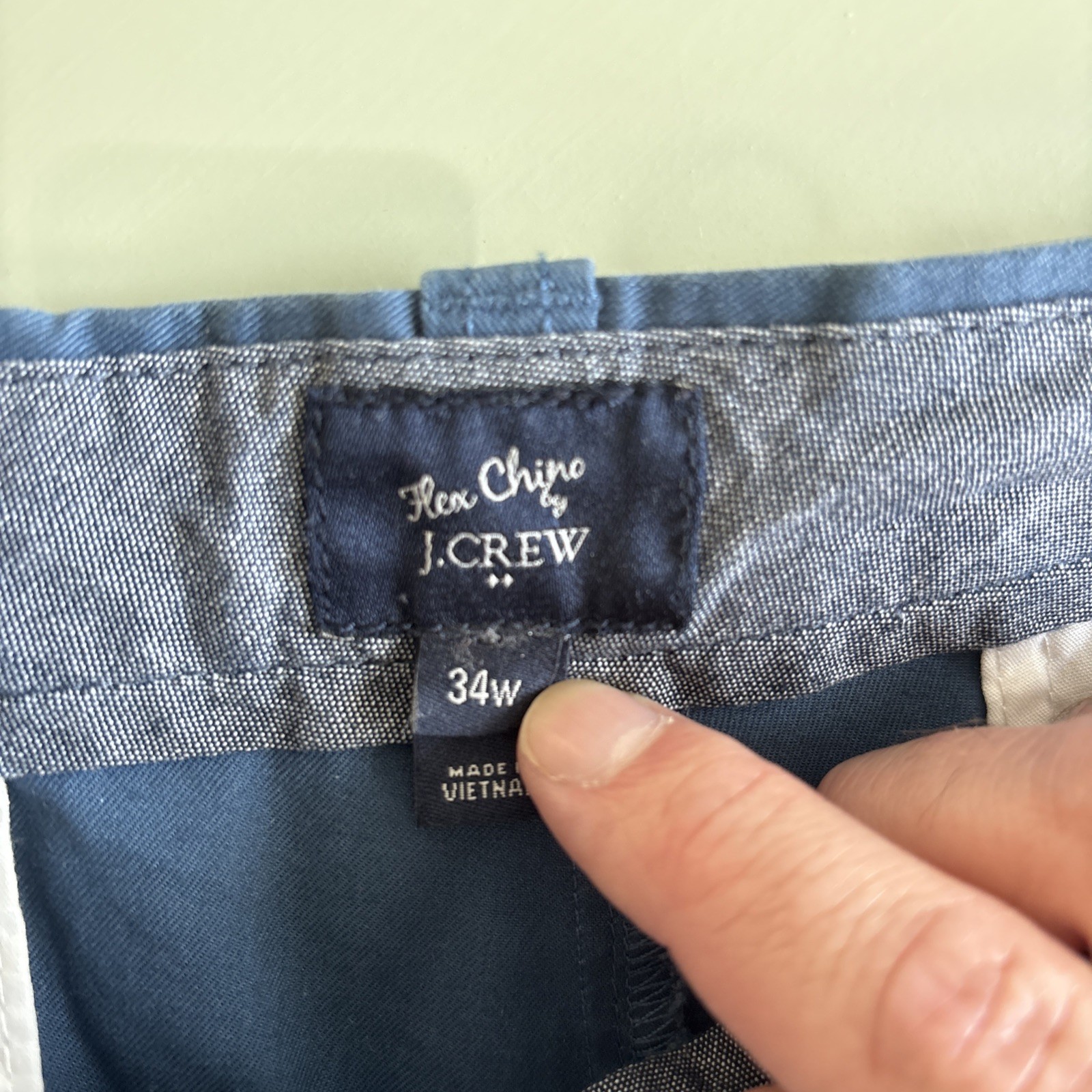 J.Crew Factory Men’s 9″ Flex Chino Shorts Size 34 Blue