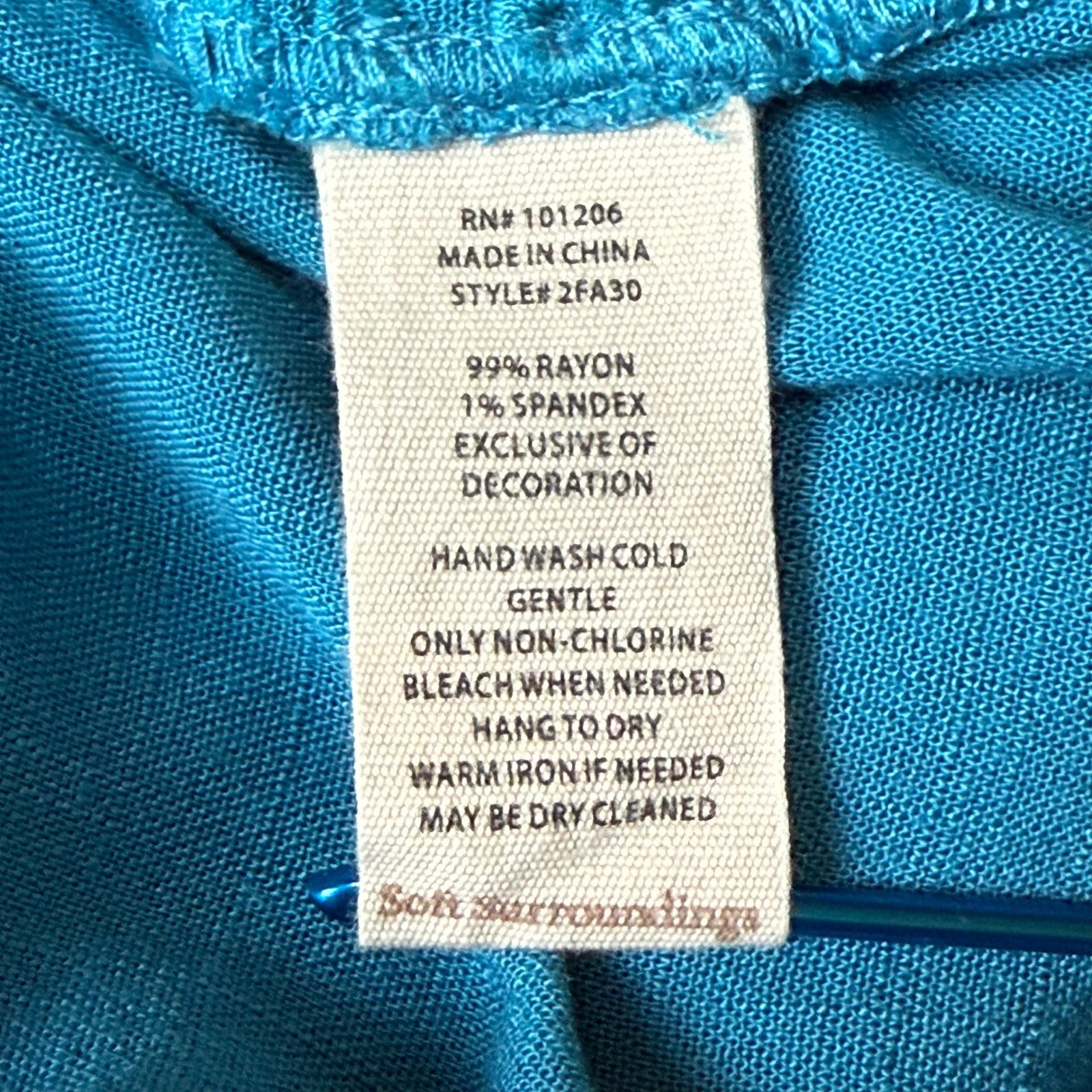 Soft Surroundings Top Womens Medium Teal Blue Eyelet Embroidered Blouse Pintuck