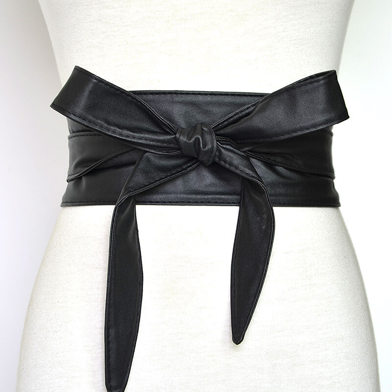Women Waistband Bowknot High Waist Corset Belt Wide Sash Ribbon Tie Dress US¹