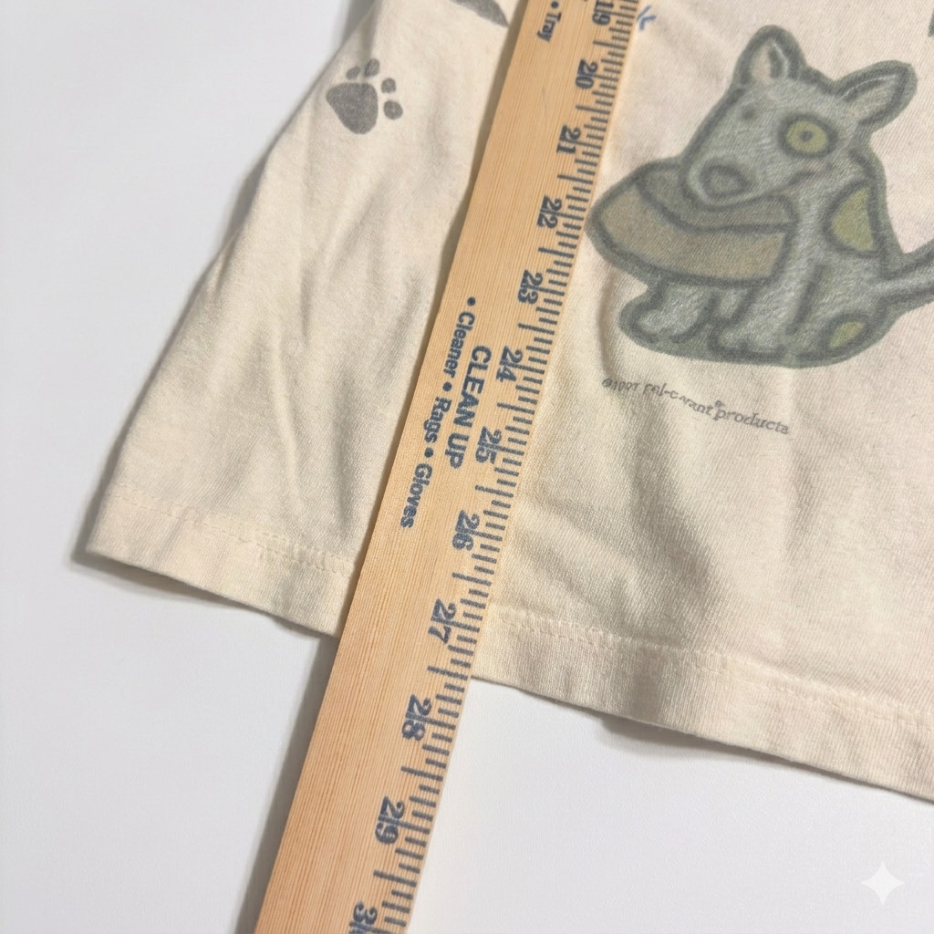 Vintage 1997 Relevant Products All Over Print Dog Bow Wow T-Shirt Large