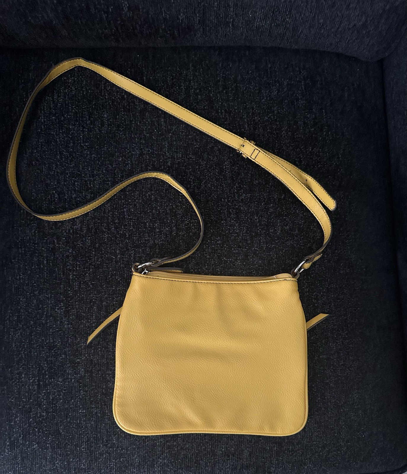 Nine West Multi-Zippered Mustard Yellow Crossbody Adjustable Bag Purse *Spring*