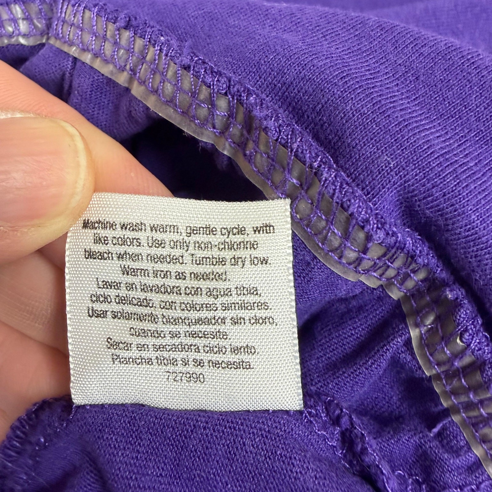 St Johns Bay Cotton Boho Peasant Casual Cottagecore Embroidered Purple Blouse XL