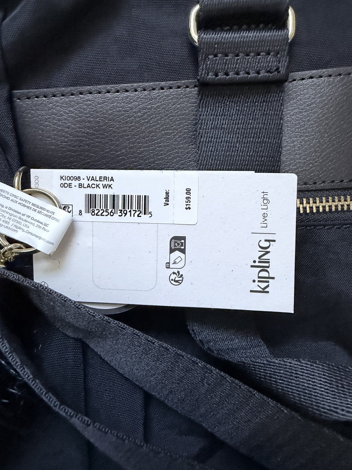 Kipling Luxury Collection Black Color Valeria WK Model
