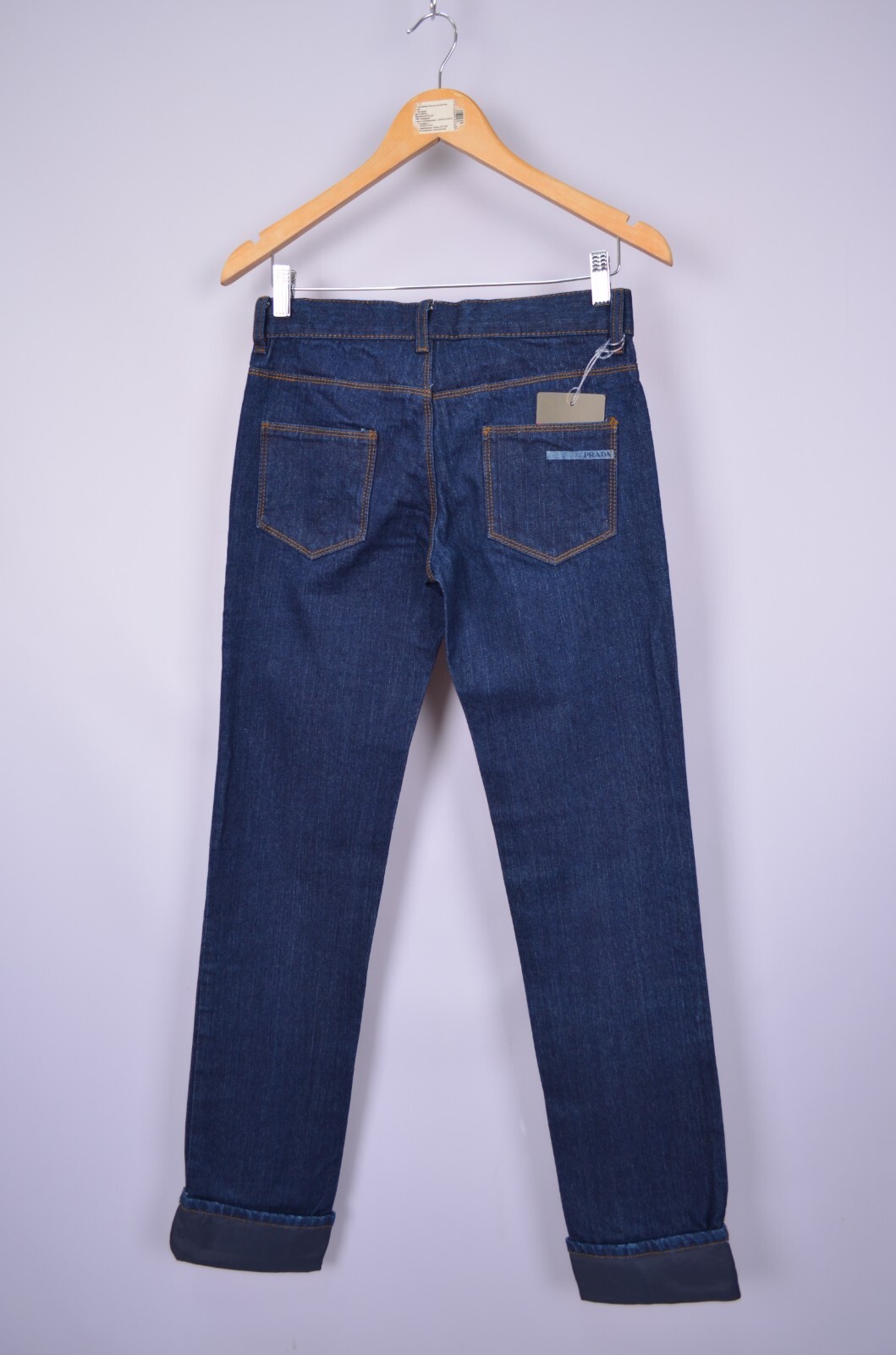 PRADA Denim Womens Jeans Logo Red Tab Nylon Details NWT Size IT 40, 42