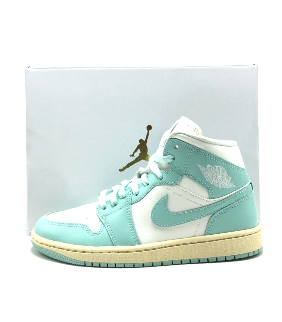 *NEW* Women NIKE Air Jordan 1 Mid SAIL / LIGHT DEW-MUSLIN (BQ6472 132) 👍