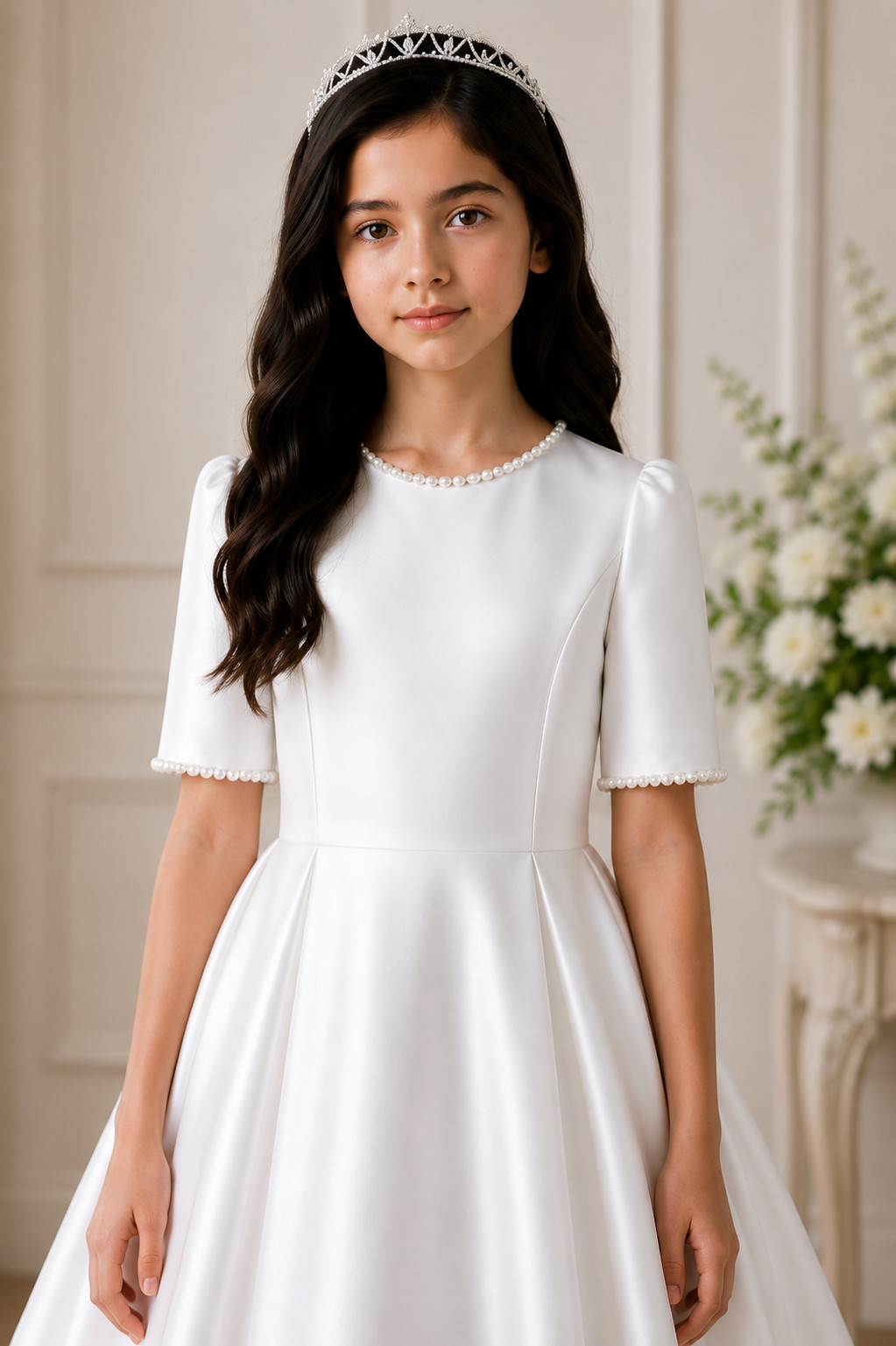 Claire Grace White Communion Dress for Girls | Vinam Boutique Australia