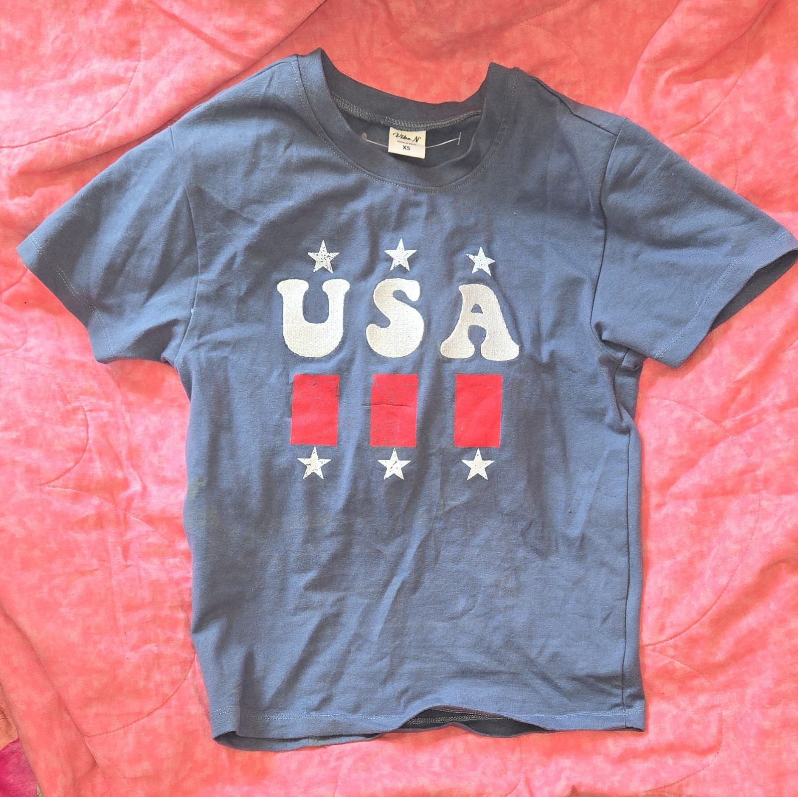 Vibe N’ baby tee short sleeve 4th of July festive trendy tee womens usa