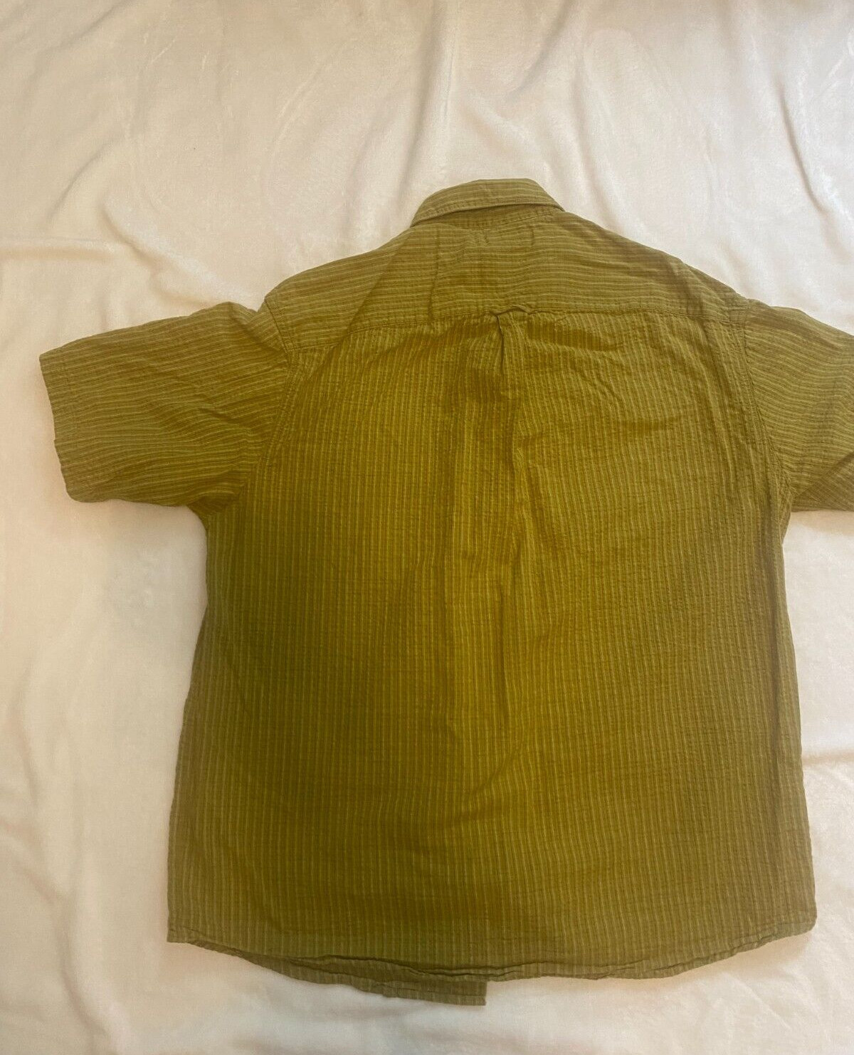 Columbia Sportswear Men’s L Mustard/Multi Color Check Button Down Seersucker