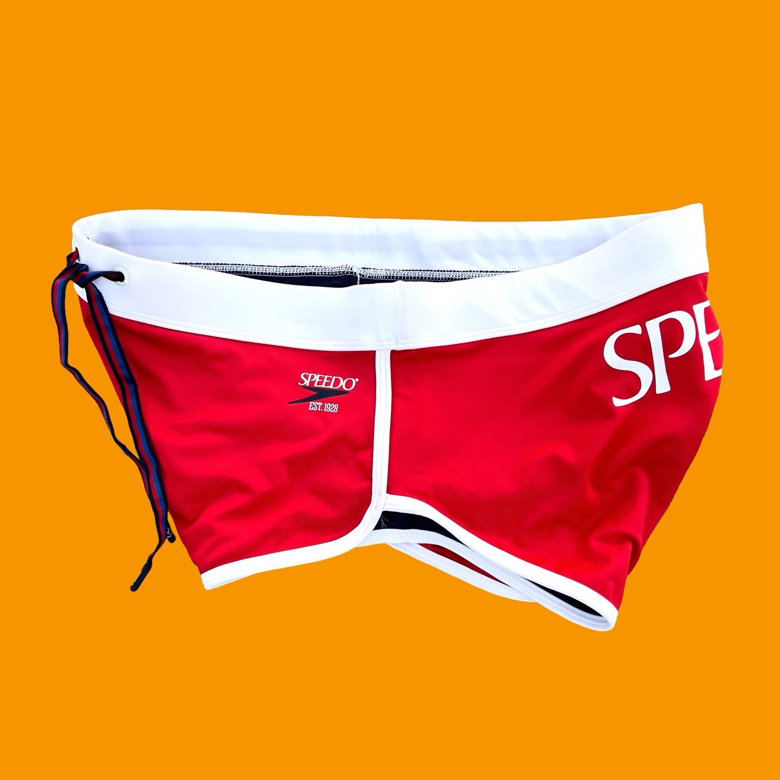 Speedo Men red Retro old school swim Brief swimwear size 30 32 34 36