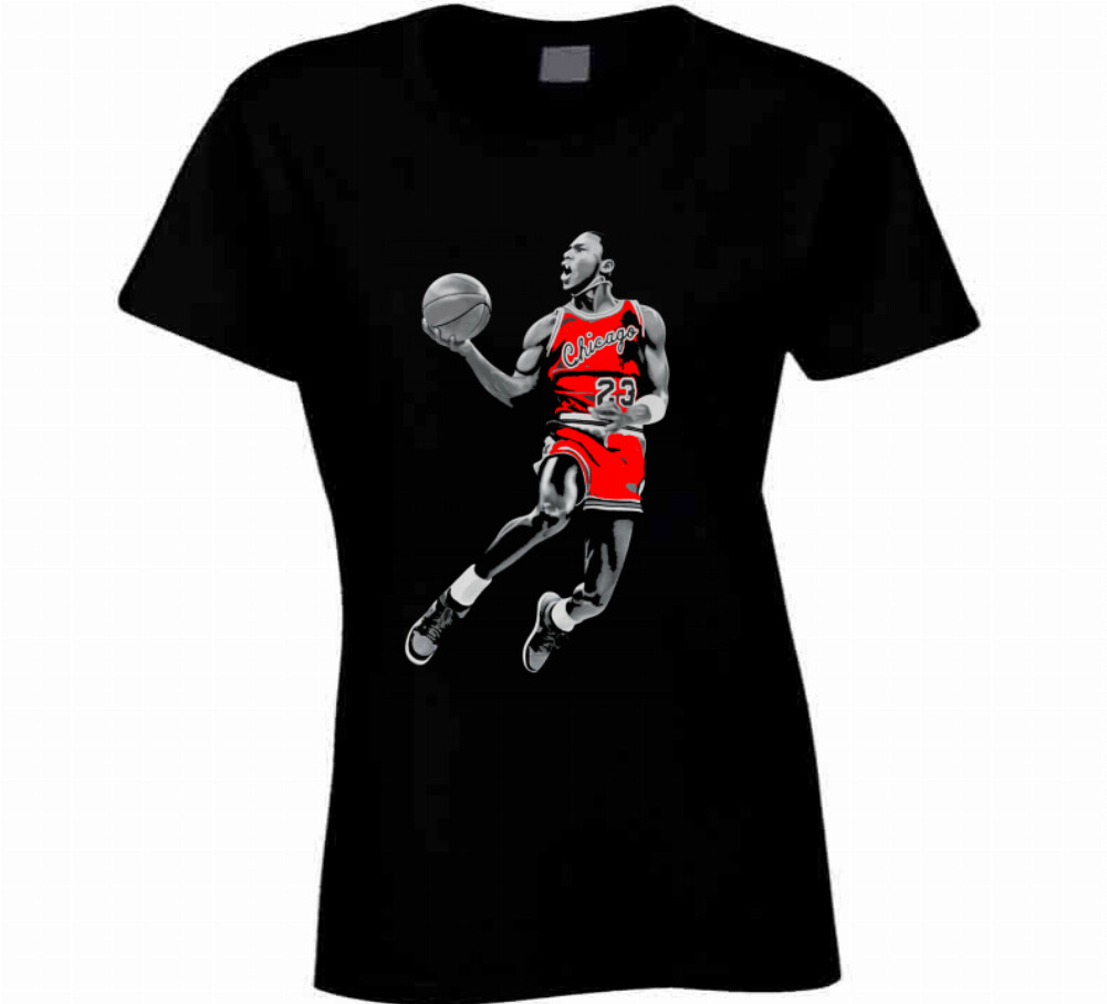 Michael Jordan Retro Bred Black White Poster Retro Fan Black T Shirt