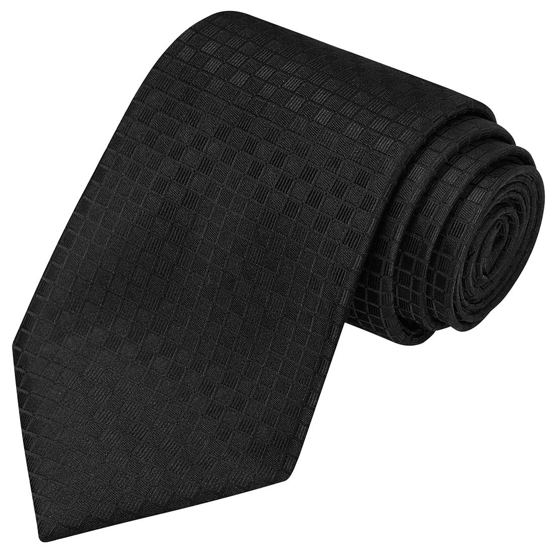 KissTies Mens 63” XL Long Tie Black Solid Necktie For Tall Extra Long,