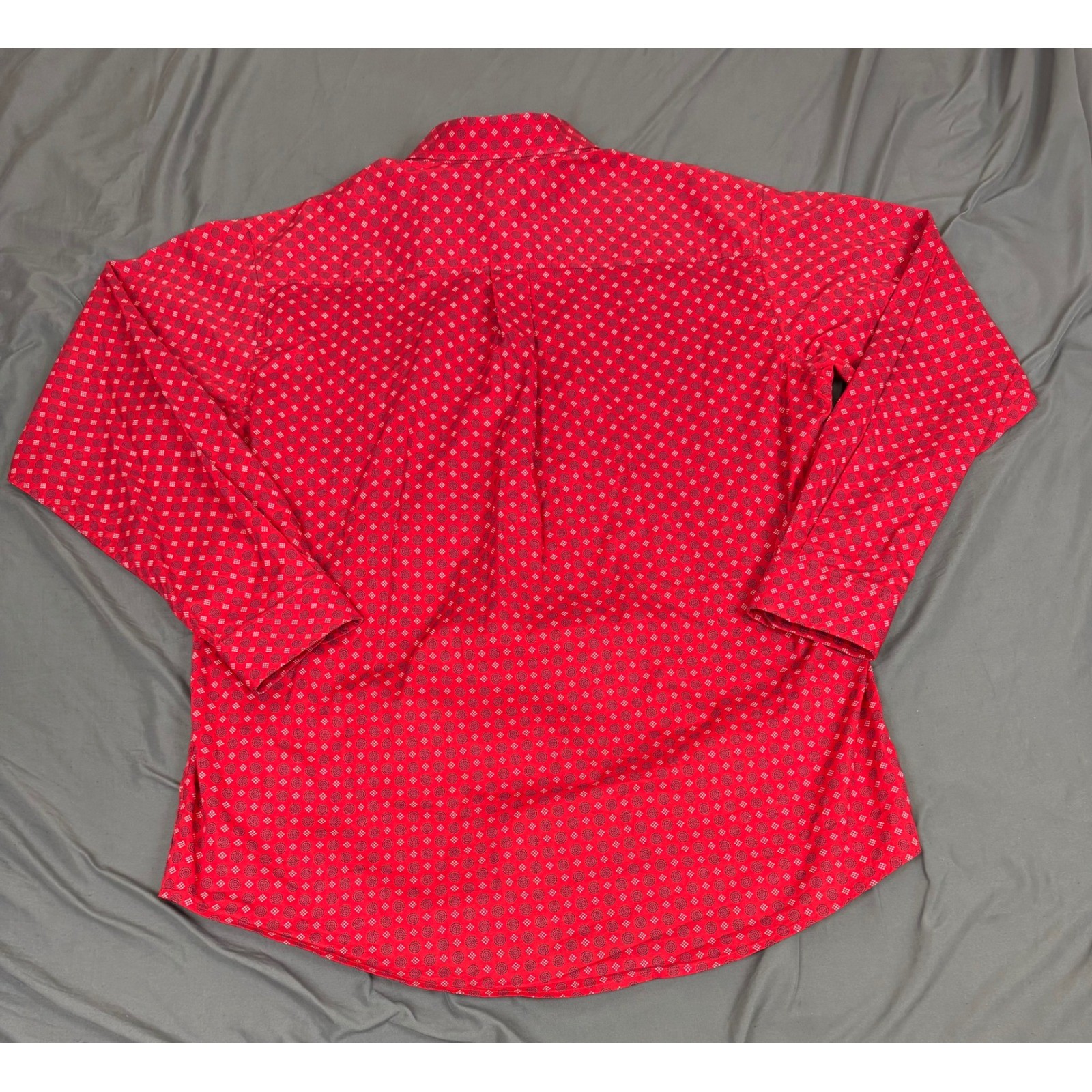Cinch Mens Western Button Down Shirt Red Geometric Print MTW1105280 Large L