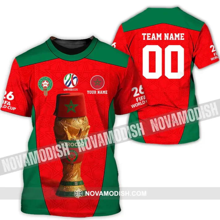 Unisex Shirt – Custom Morocco World Cup 2026 3D Shirt HS862