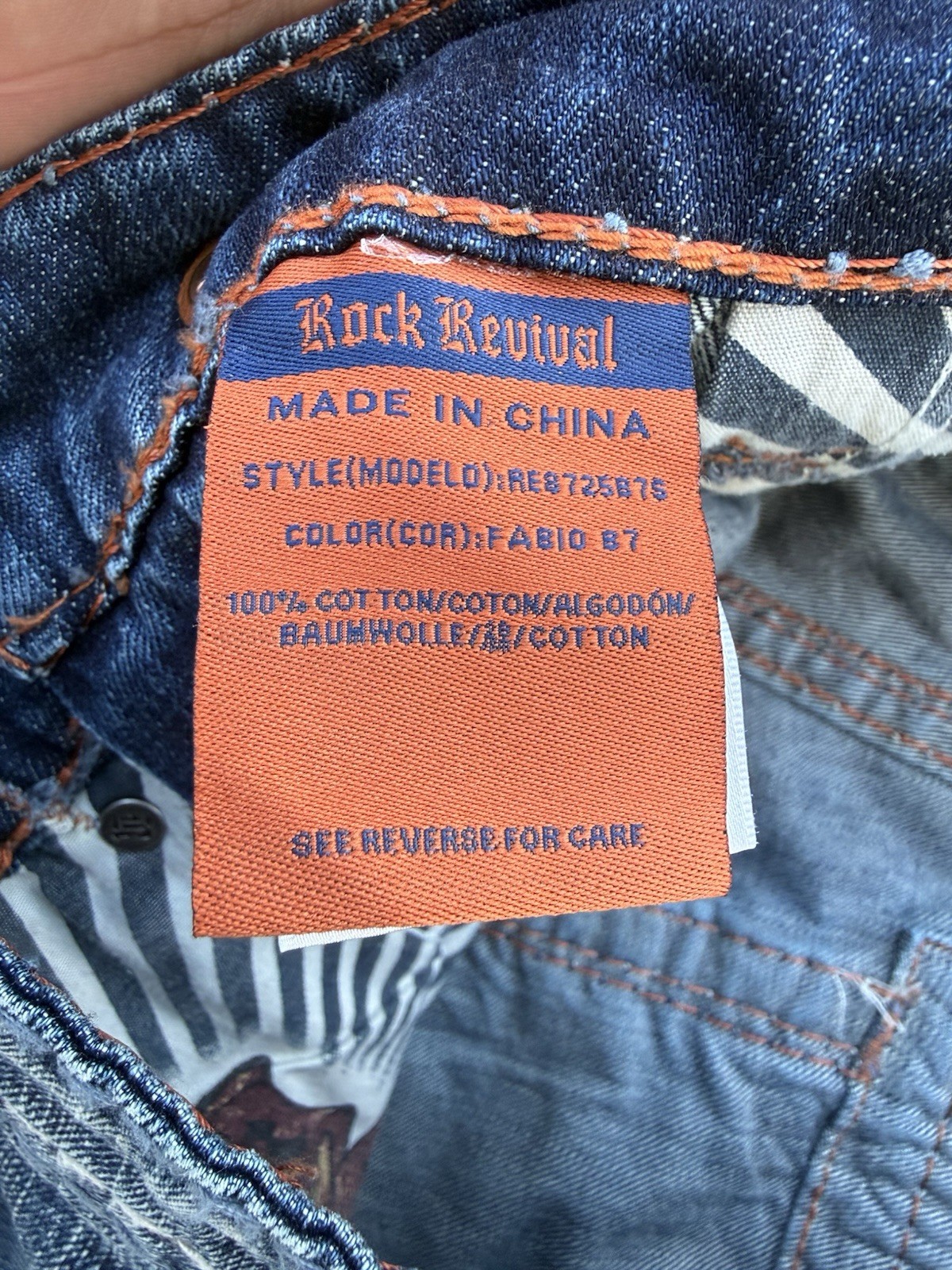 Rock Revival Men’s Denim Jeans 33 35X31 Fabio Boot Cut Excellent Condition