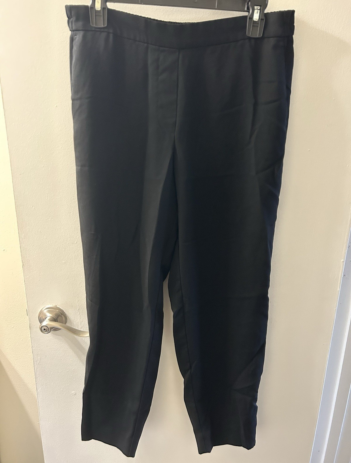J.Crew Mercantile Women’s Black Solid Dress Pants Elastic Waist Flat Front