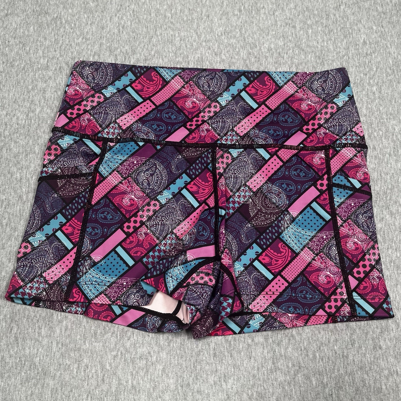 CVG Constantly Varied Gear Small Shorts Paisley Abstract Purple Pink 2 Pockets
