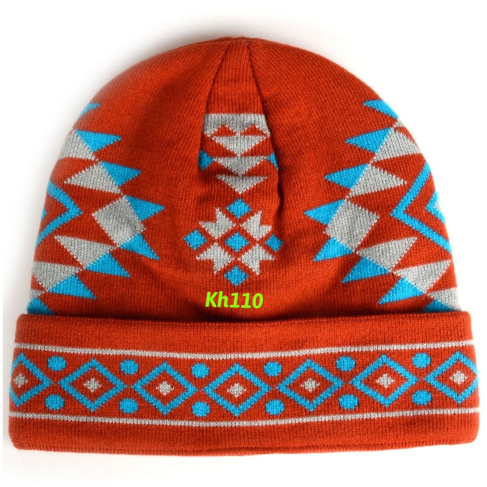 Native American Indian Navajo Print Cuffed Knit Beanie Hat