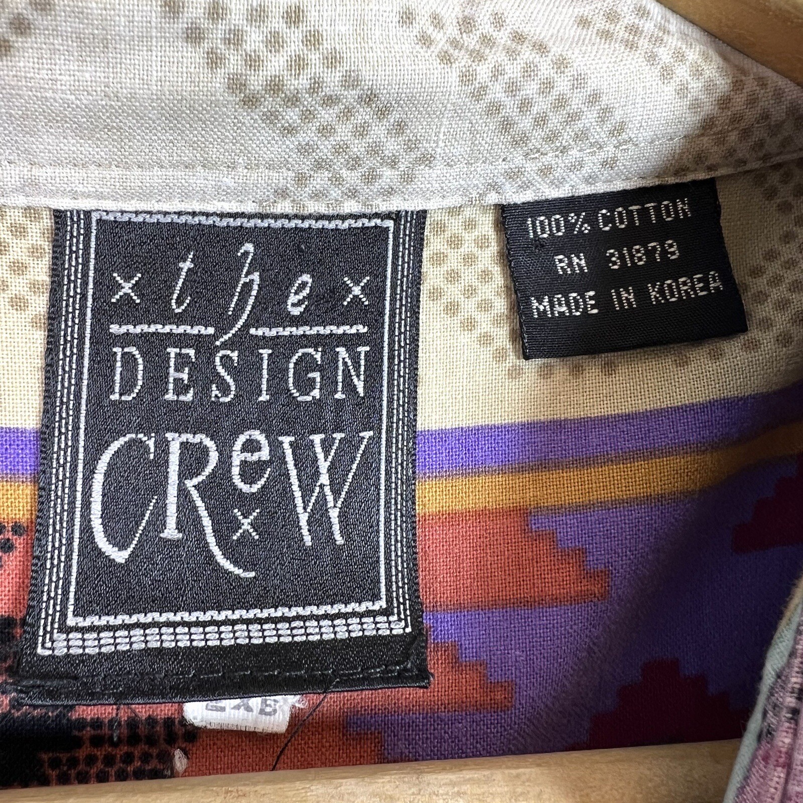 Vintage The Design Crew Multicolord Southwestern Western Short Sleeve Size 2XB