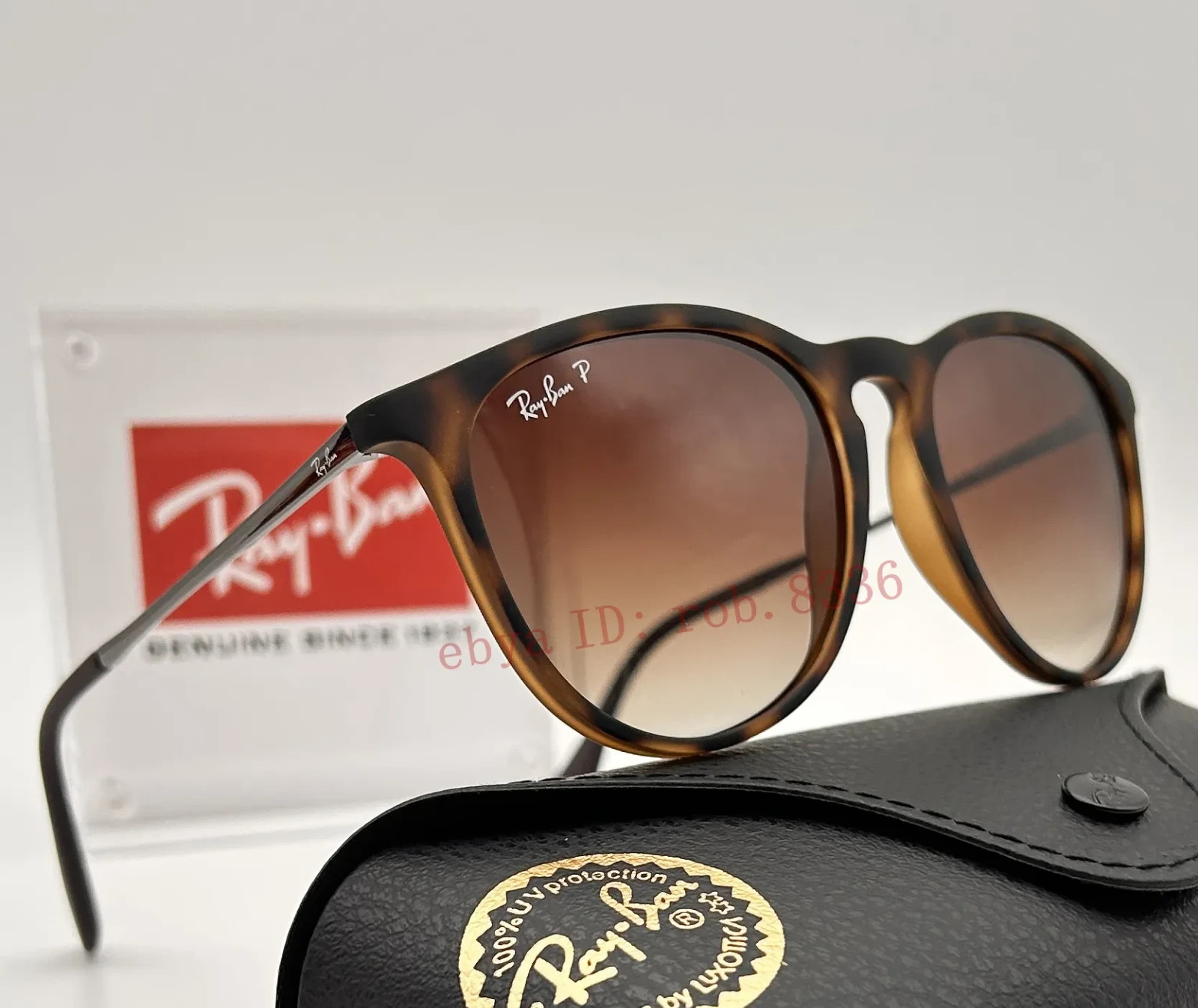 Ray-Ban Erika Polarized Sunglasses RB4171 710/T5 54-18 Brown/Light Havana