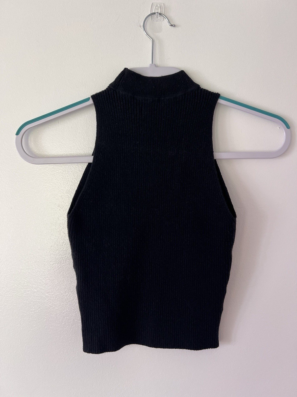 Abercrombie & Fitch Women’s Black Solid Knit Mock Neck Sleeveless Tank Top S