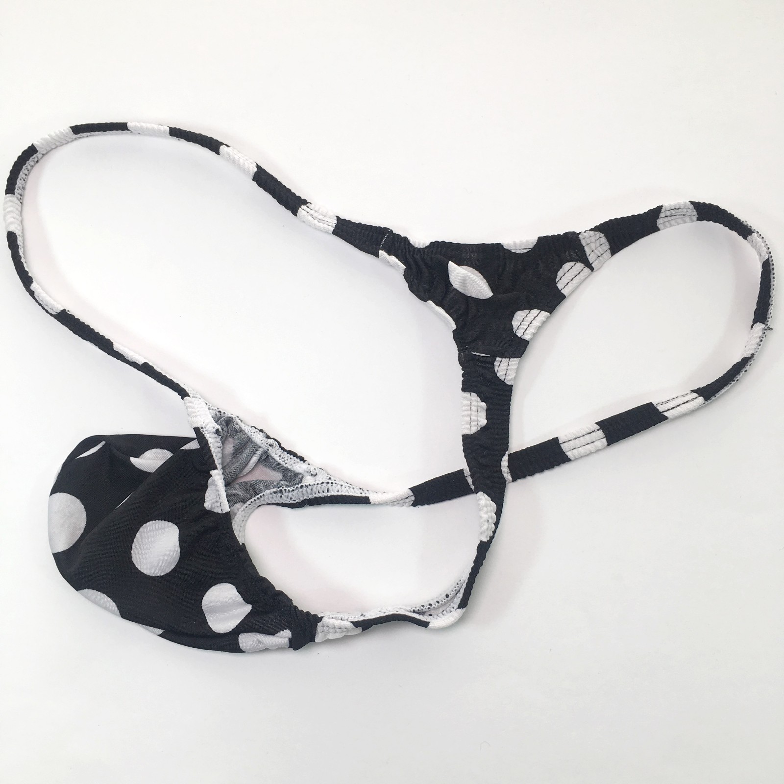 K403 DS Mens String Thong Grape Smugglers Contoured Pouch Jersey Round Dots