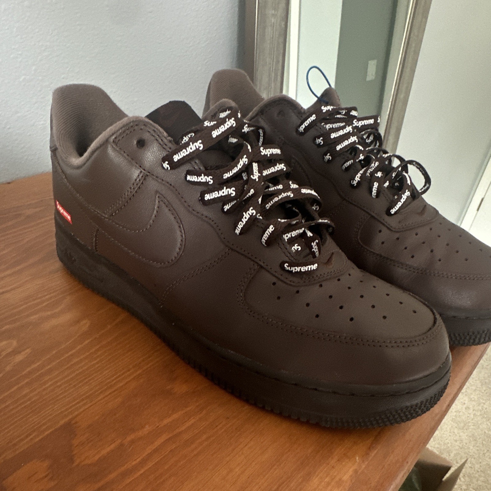 Nike Air Force 1 Low Supreme Size 11 Box Logo Baroque Brown Original (With Box)
