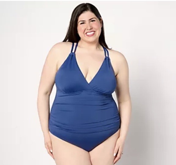 Jantzen Women’s 16 Swimsuit Strappy Back Blue NWT TUMMY CONTROL