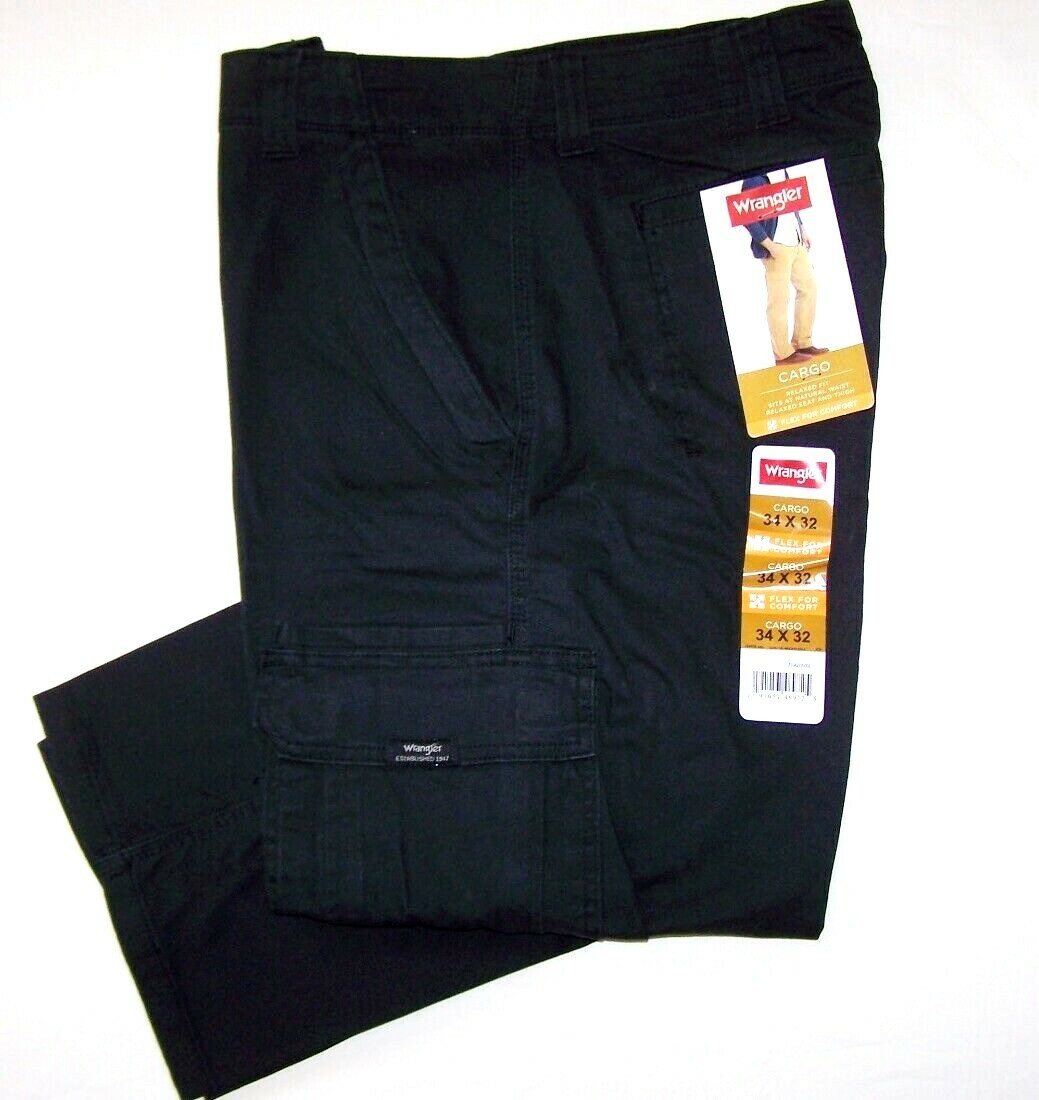 Men’s Wrangler Relaxed Fit Cargo Pants w/ Stretch Relaxed Fit 4 COLORS ALL SIZES