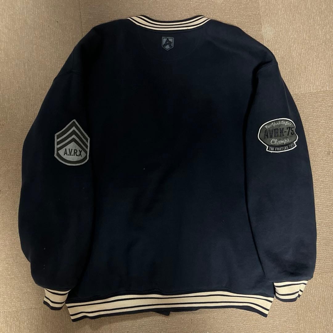 AVIREX Stadium Jacket Blouson Coat Men Size XL Navy Genuine