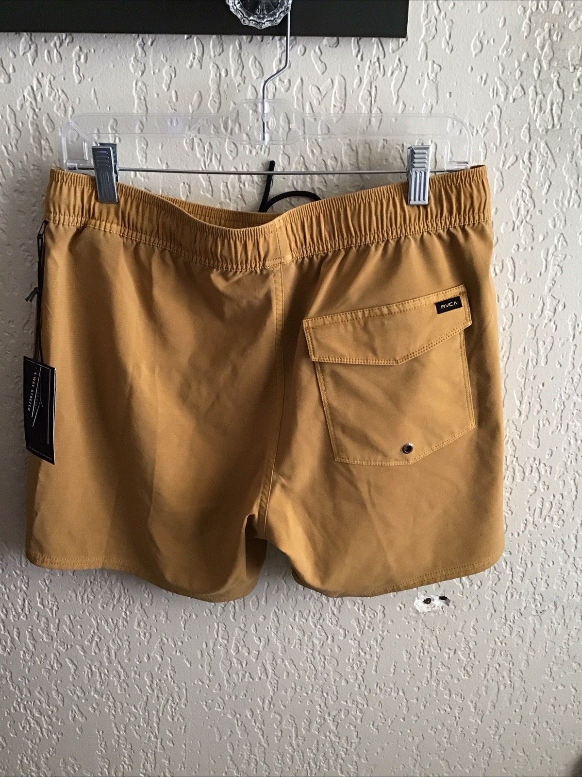 RVCA Size Medium Men’s Board Shorts 16” Long Old Gold Color New UM