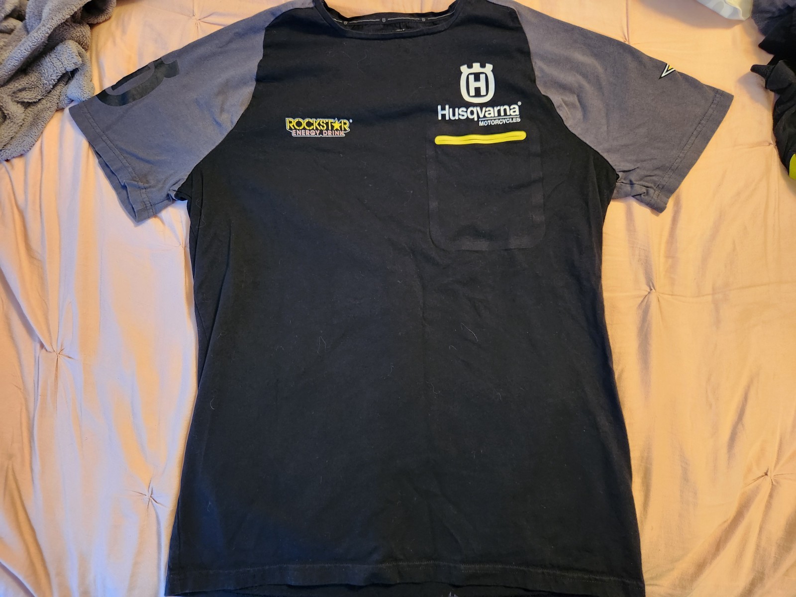 HUSQVARNA MOTORCYCLES WOMEN’S ROCKSTAR T SHIRT BLACK SIZE L STRETCH