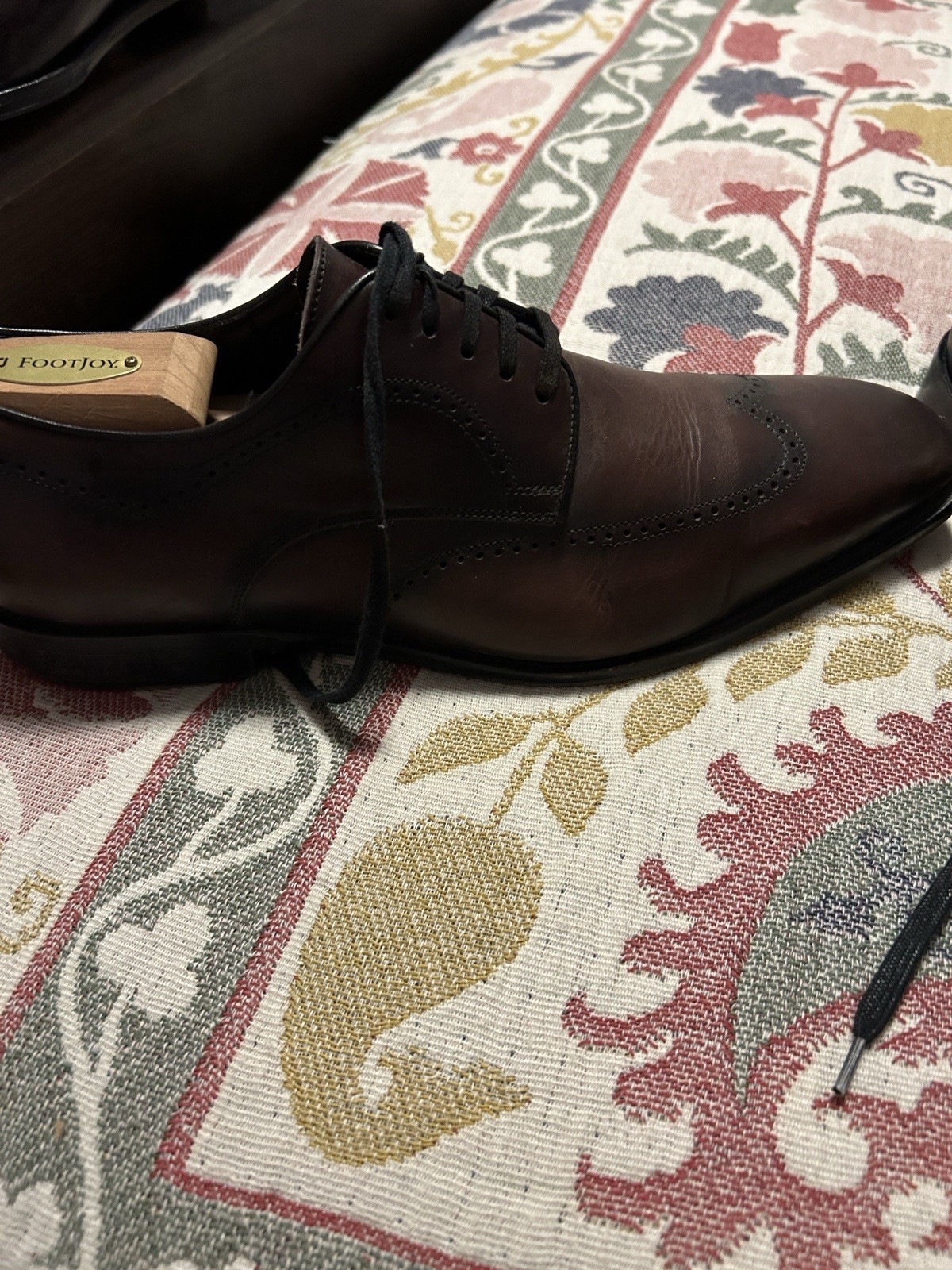 Johnston & Murphy Men’s Brown Leather Wingtip Brogue Lace-Up Oxford 9.5