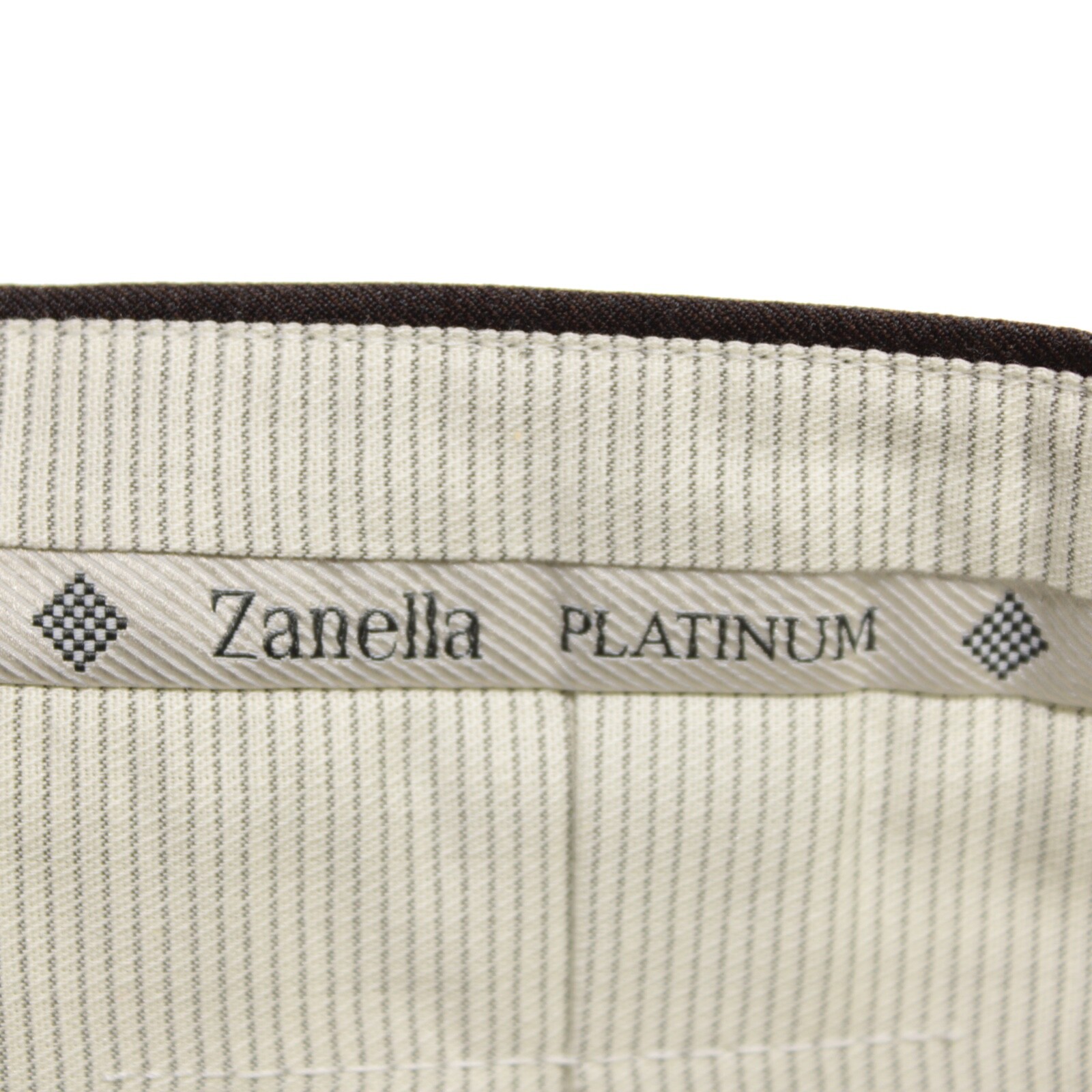 Zanella Platinum NWT Dress Pants Size 30 US Parker In Solid Brown 100% Wool