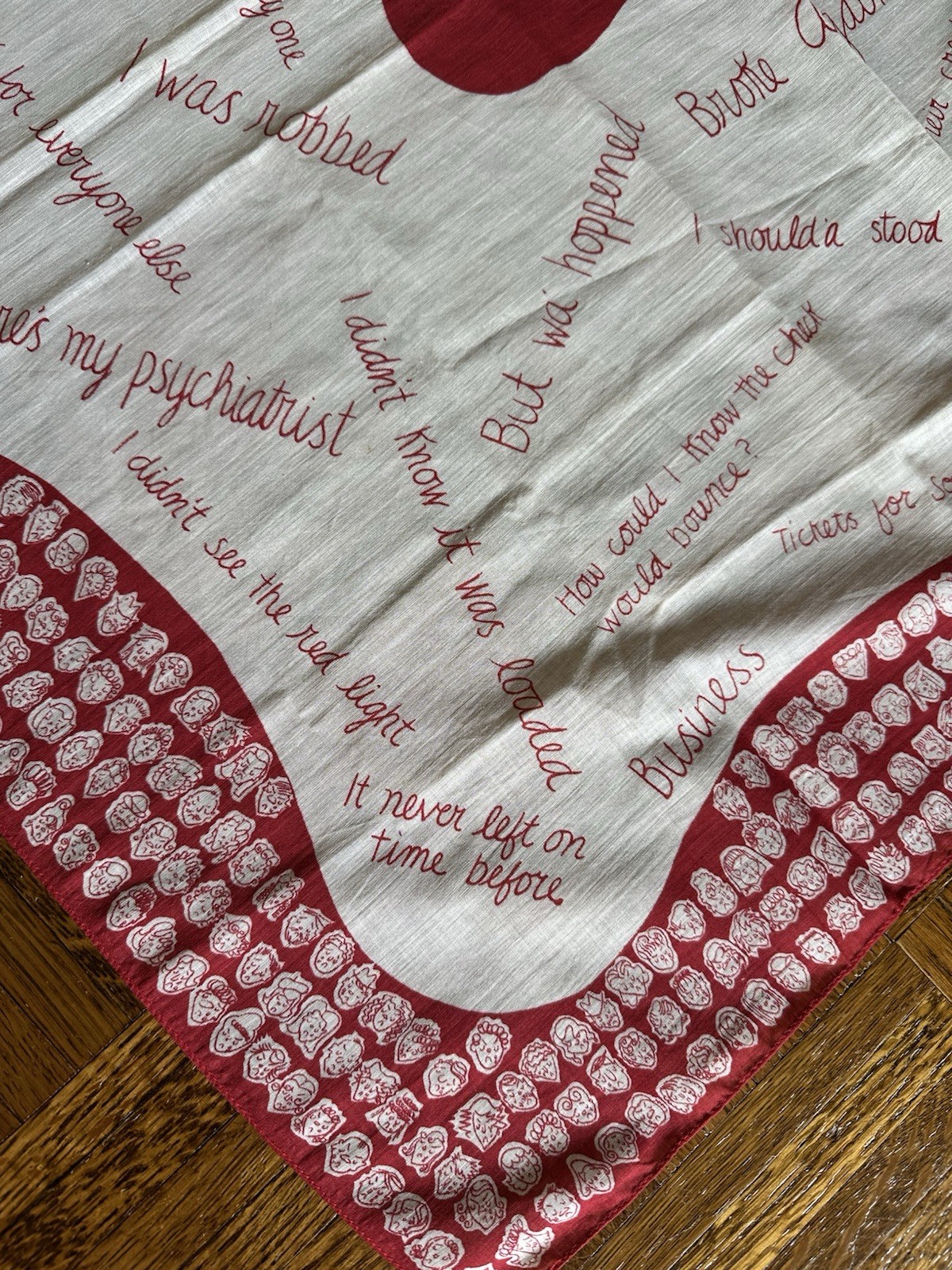 NOS 1950s Symphony ‘Crying Towel’ Novelty Political Bandana Humor Scarf Red VTG