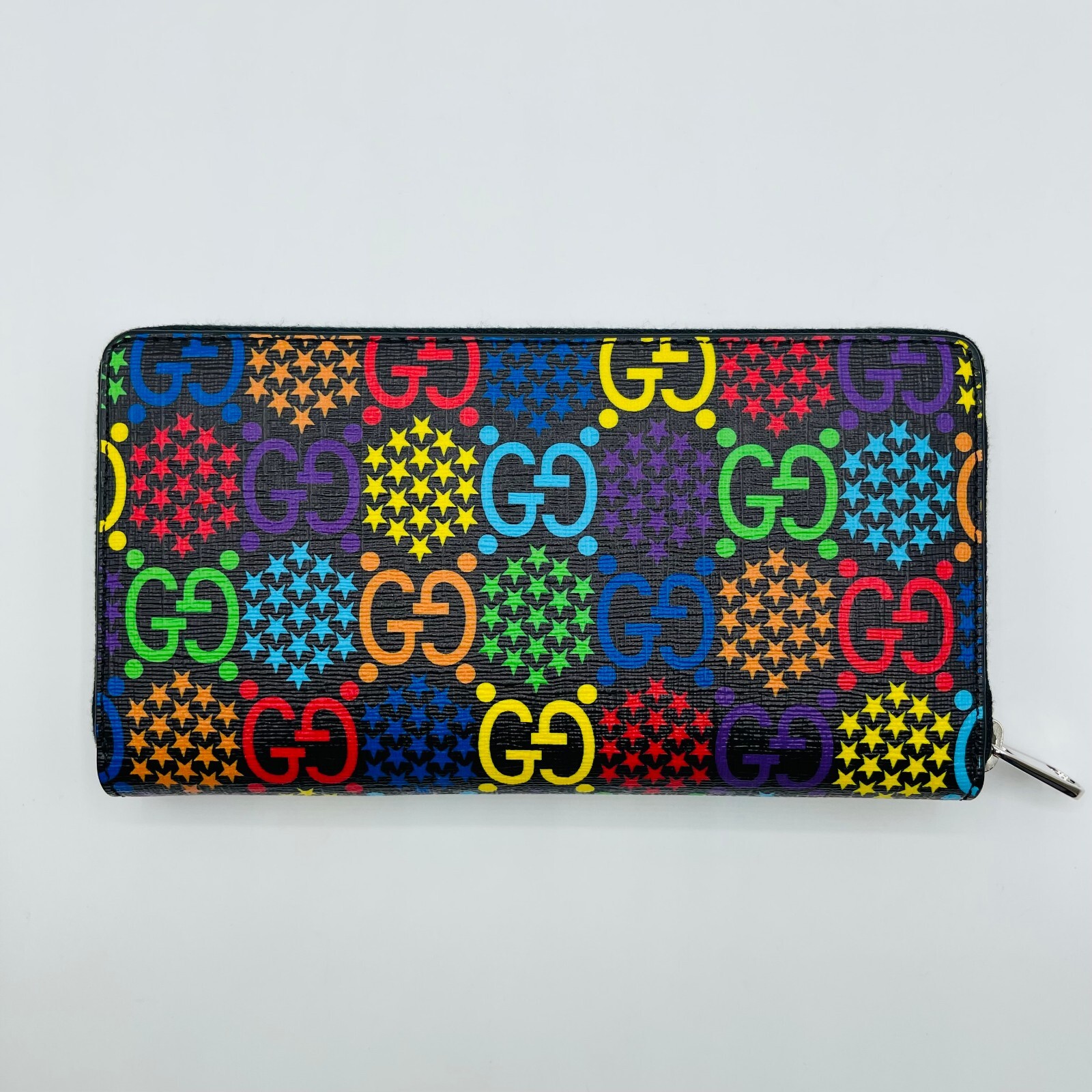 Gucci Rainbow Supreme GG Leather Psychedelic Zip Around Wallet 601079 1058 N