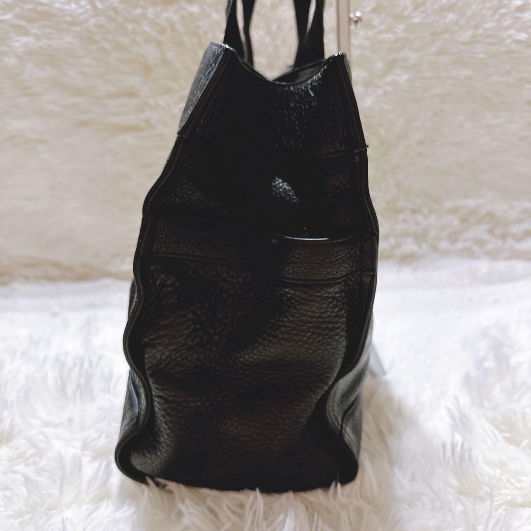 Tory Burch Tote Bag Ella All Leather Black A4 Compatible