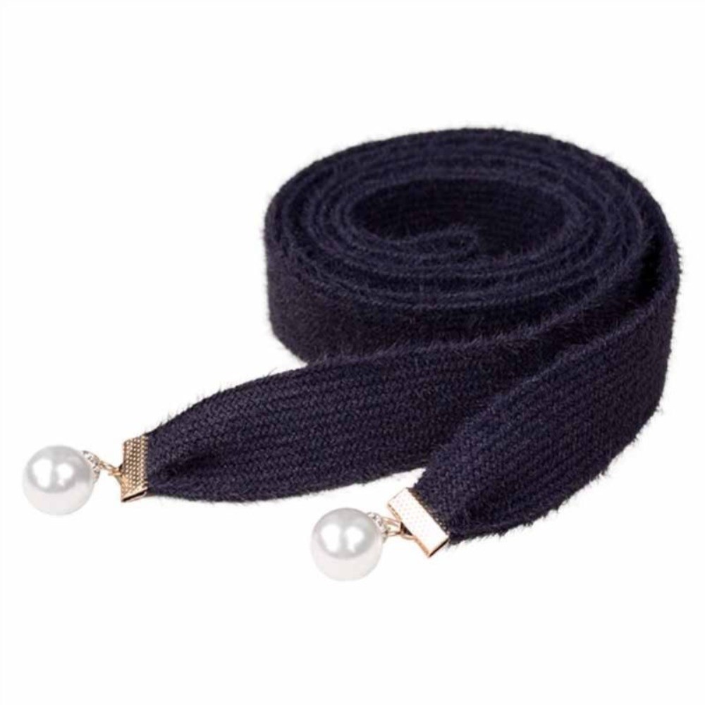 Women Knitted Beaded Belt Waistband Tie Ribbon Strap for Sweater Jumper Cardigan