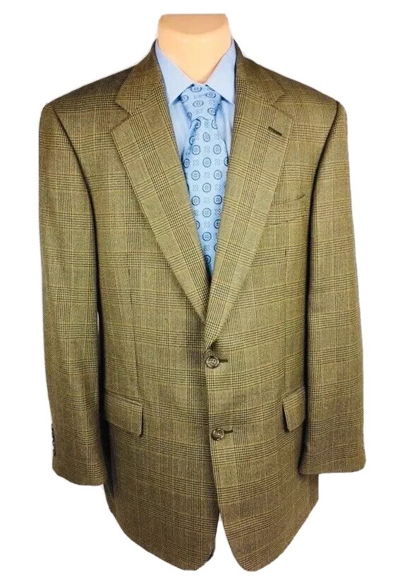 BROOKS BROTHERS Men’s 100% Wool Herringbone Tweed Blazer Sport Coat Brown 41T